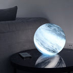 Lampada da Tavolo LED a Sfera con Aspetto Vetro e Superficie a Vortice