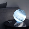 Lumea | Lampada da Tavolo in Vetro a Forma di Luna con Dettagli Cosmici Ipnotizzanti per Interni Serene e Ambientali
