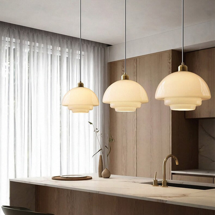 Lampada a Sospensione in Vetro Bianco