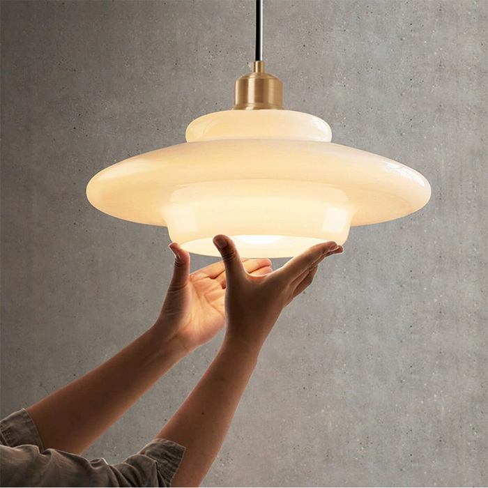 Lampada a Sospensione in Vetro Bianco