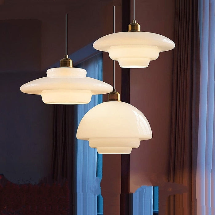Lampada a Sospensione in Vetro Bianco