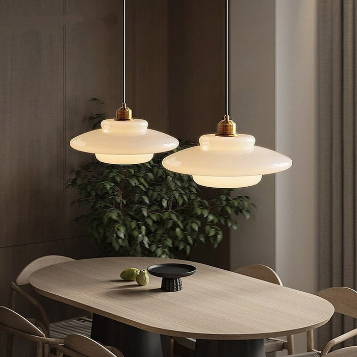 Lampada a Sospensione in Vetro Bianco