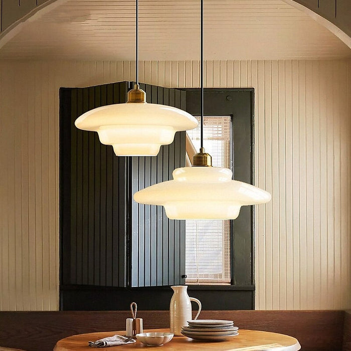 Lampada a Sospensione in Vetro Bianco