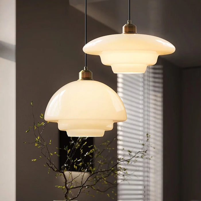 Lampada a Sospensione in Vetro Bianco