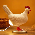 Lampada da Tavolo a Forma di Gallina con Luce LED Integrata e Base Standing