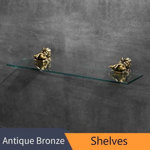 Set di Accessori per Bagno in Oro: Anello per Asciugamani e Porta Carta