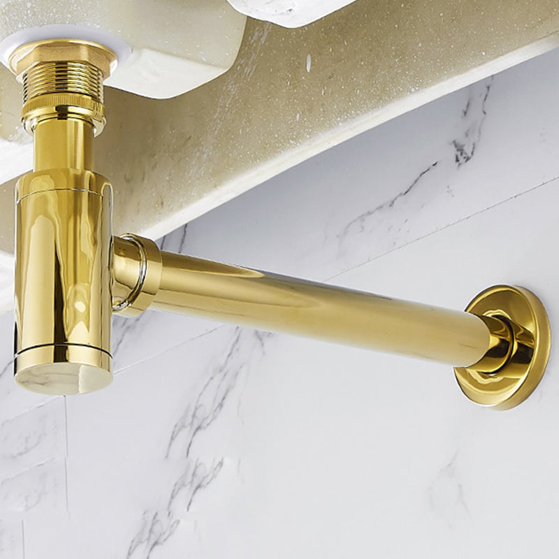 Sifone in Ottone Dorato per Lavello da Bagno con Kit di Scarico Pop-Up