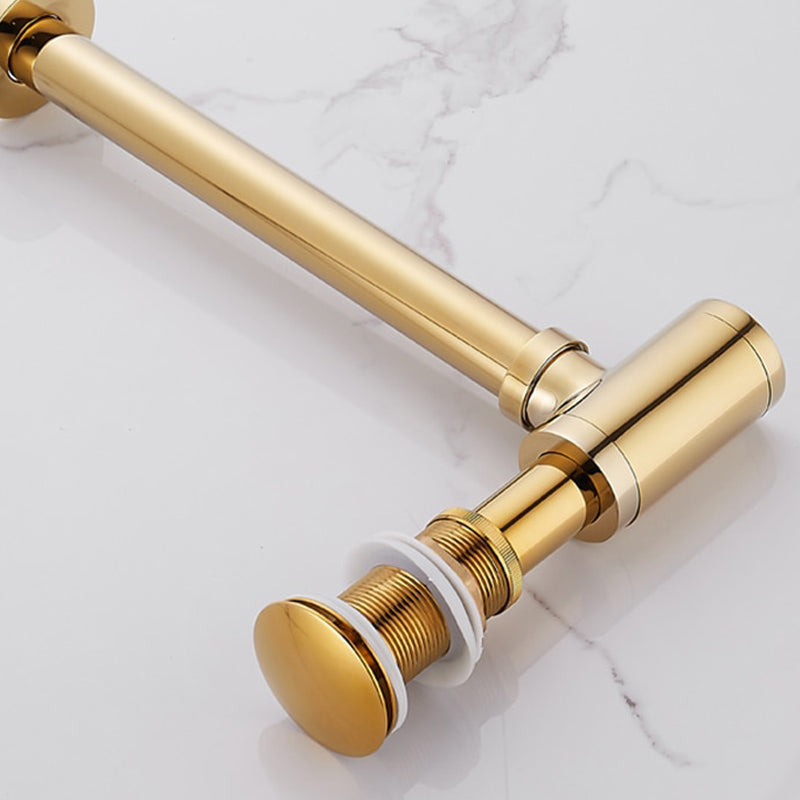 Sifone in Ottone Dorato per Lavello da Bagno con Kit di Scarico Pop-Up