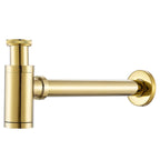 Sifone in Ottone Dorato per Lavello da Bagno con Kit di Scarico Pop-Up