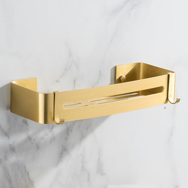 Ripiano Angolare in Oro per Bagno - Mensole per Riporre Asciugamani a Forma di Triangolo