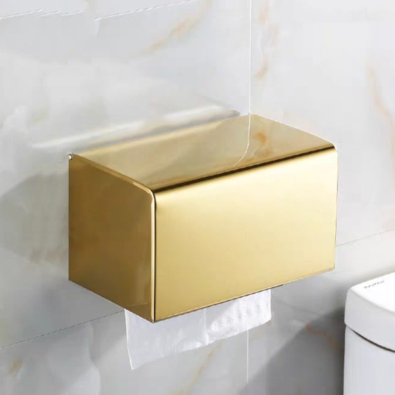 Accessorio da Bagno in Acciaio Inossidabile Oro per Scatola di Carta Igienica