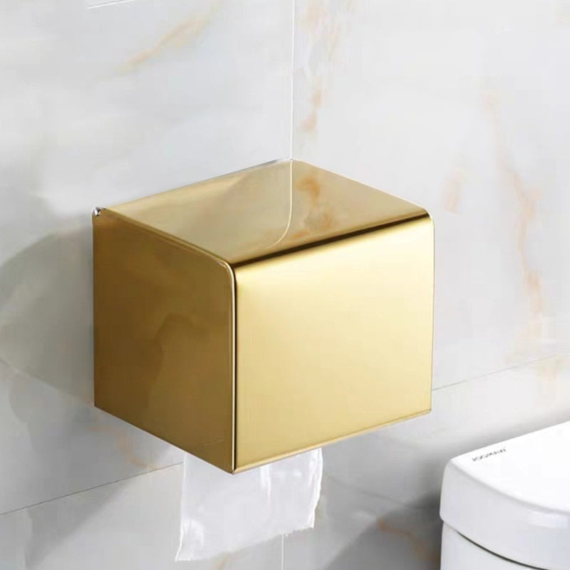 Accessorio da Bagno in Acciaio Inossidabile Oro per Scatola di Carta Igienica