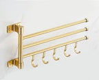 Supporto per Asciugamani Rotante da Muro in Alluminio Luce Dorata