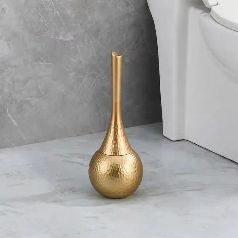 GOLDENLUXE – Spazzola per WC scolpita con design metallico elegante per bagni moderni