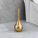 GOLDENLUXE – Spazzola per WC scolpita con design metallico elegante per bagni moderni