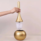 GOLDENLUXE – Spazzola per WC scolpita con design metallico elegante per bagni moderni