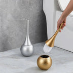 GOLDENLUXE – Spazzola per WC scolpita con design metallico elegante per bagni moderni