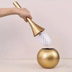 GOLDENLUXE – Spazzola per WC scolpita con design metallico elegante per bagni moderni