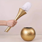 GOLDENLUXE – Spazzola per WC scolpita con design metallico elegante per bagni moderni