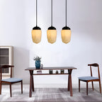 Lampada a sospensione in vetro opalino – Design vintage con vetro geometrico
