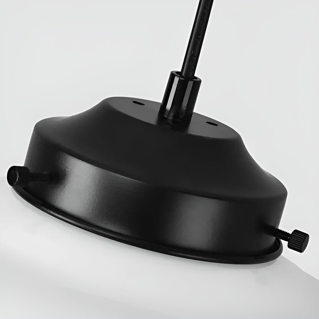 Lampada a sospensione in vetro opalino – Design vintage con vetro geometrico