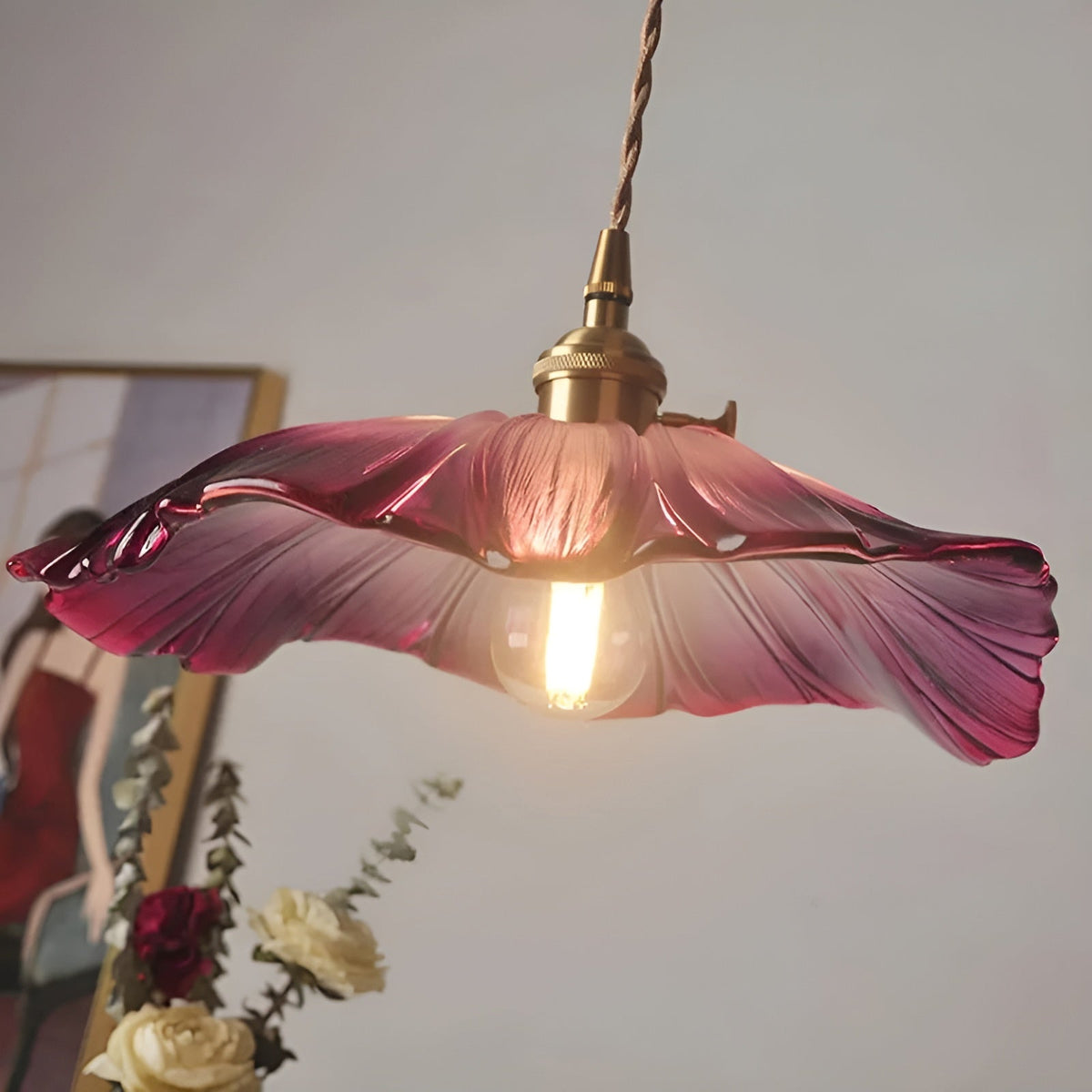 Lampada a sospensione con motivo floreale – Luce calda e design elegante | Per la tua casa