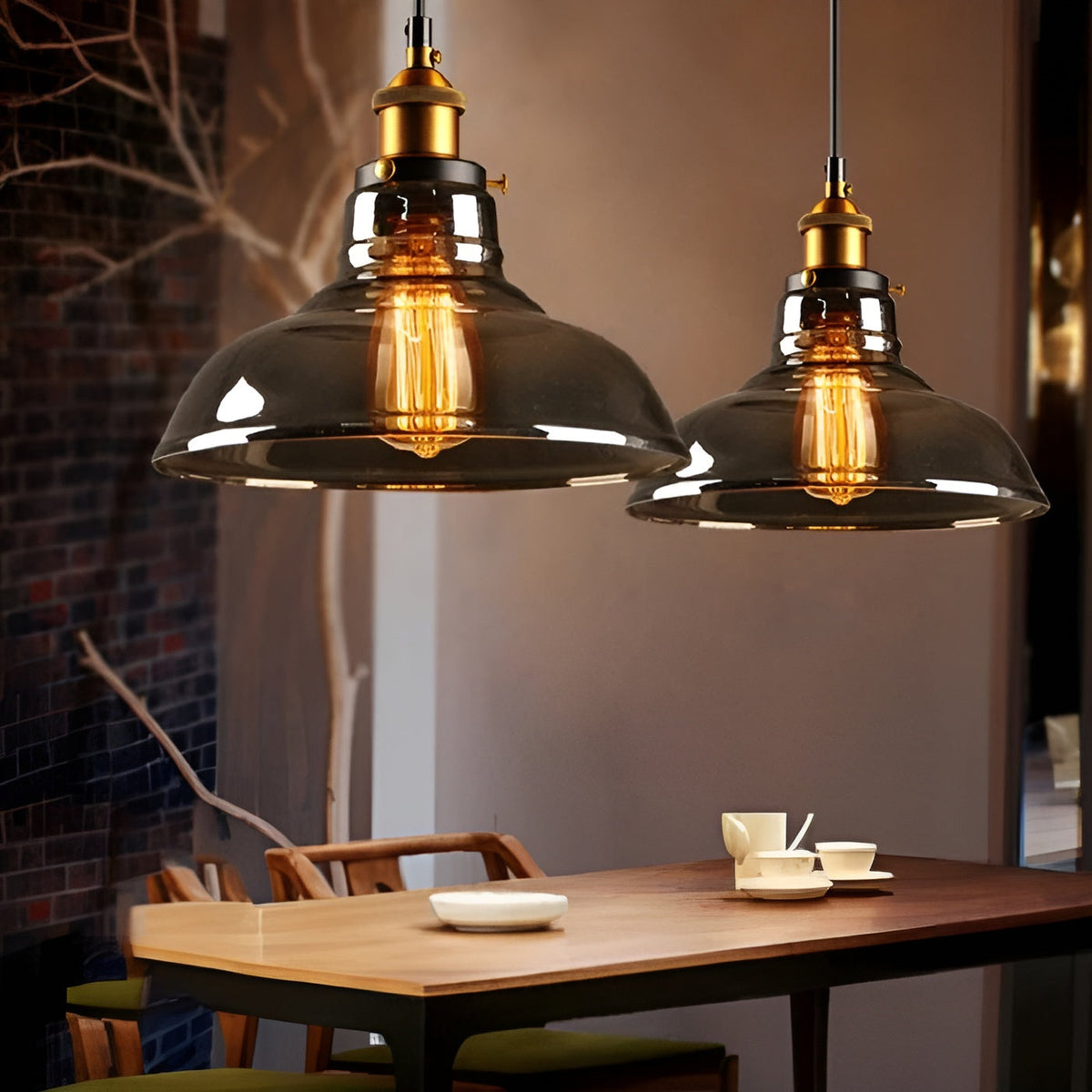 Lampada a sospensione in vetro antico – Stile vintage per un'illuminazione elegante