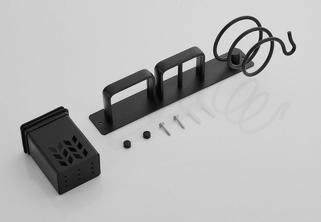 Porta Asciugacapelli Organizer Rack per Bagno Supporto per Asciugacapelli e Piastra