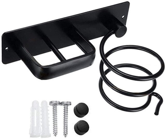 Porta Asciugacapelli Organizer Rack per Bagno Supporto per Asciugacapelli e Piastra