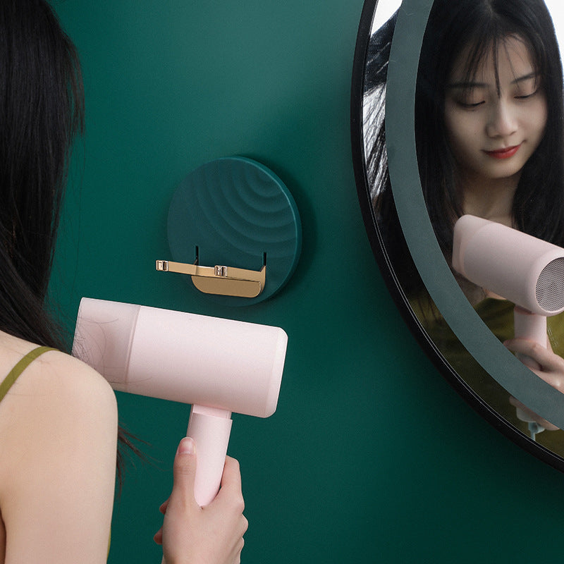 Supporto per Asciugacapelli da Parete Senza Fori - Porta Multi-funzionale per Toilette