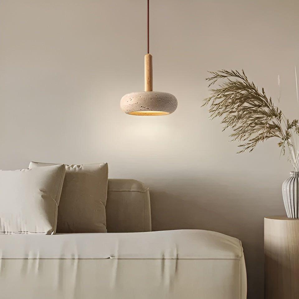 HaloStone Glow - LED Retro Stein Wabi Sabi Lampada da Soffitto Giapponese