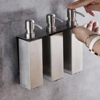 Dispenser di Sapone Liquido Manuale in Acciaio Inossidabile per Bagno Bottiglie di Shampoo