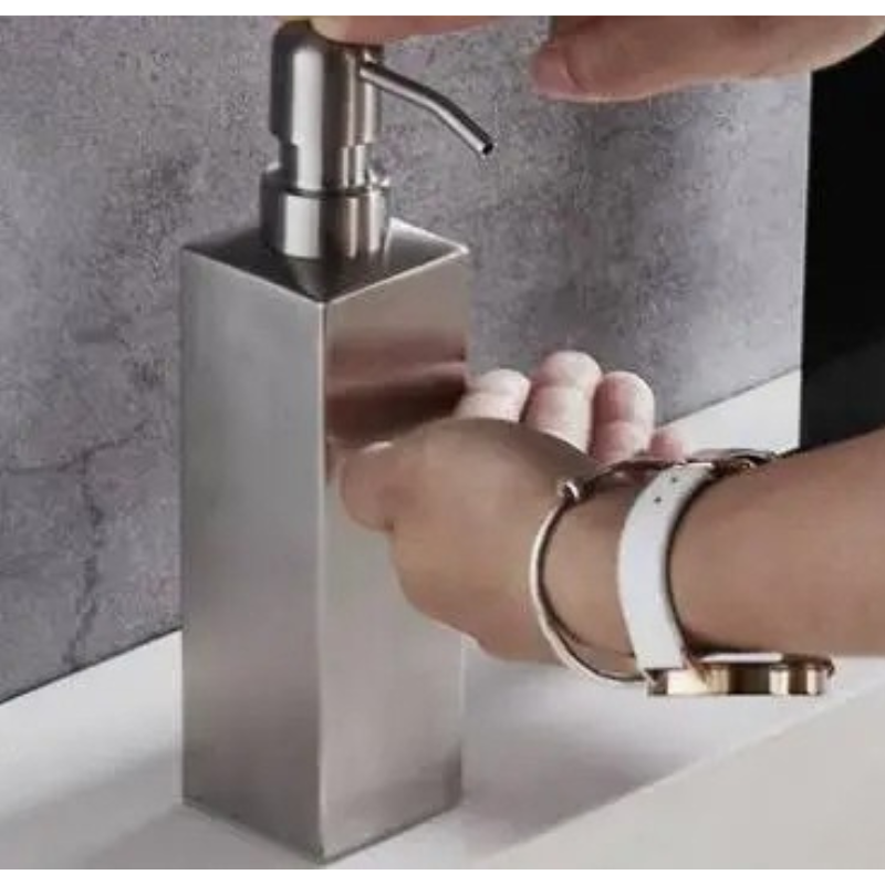 Dispenser di Sapone Liquido Manuale in Acciaio Inossidabile per Bagno Bottiglie di Shampoo