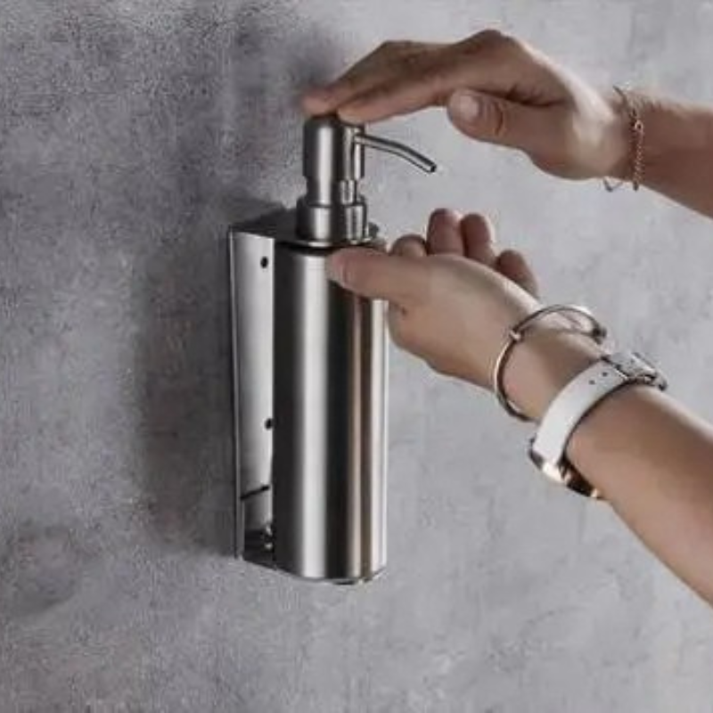 Dispenser di Sapone Liquido Manuale in Acciaio Inossidabile per Bagno Bottiglie di Shampoo