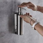 Dispenser di Sapone Liquido Manuale in Acciaio Inossidabile per Bagno Bottiglie di Shampoo