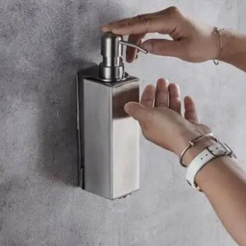 Dispenser di Sapone Liquido Manuale in Acciaio Inossidabile per Bagno Bottiglie di Shampoo