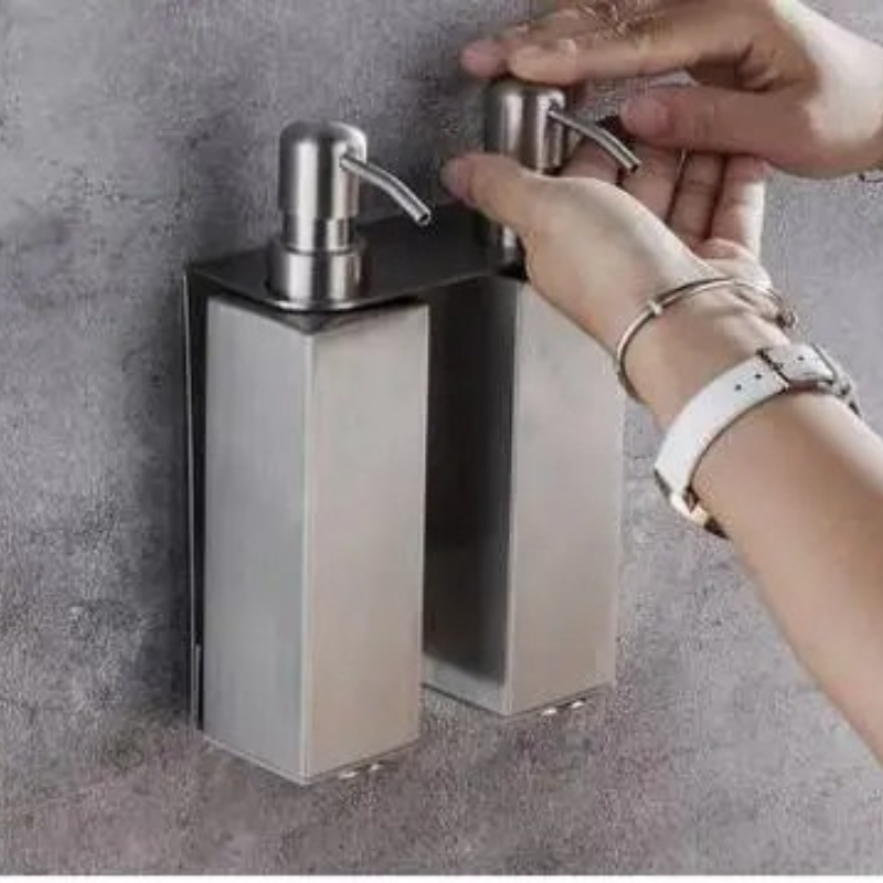 Dispenser di Sapone Liquido Manuale in Acciaio Inossidabile per Bagno Bottiglie di Shampoo