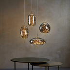 Glacial Glow - Lampade a sospensione in vetro soffiato a mano