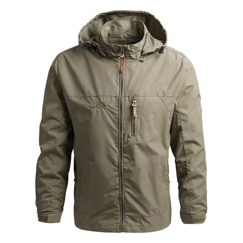 Giacca Impermeabile da Uomo con Cappuccio – Giacca Outdoor Antivento per l'Autunno
