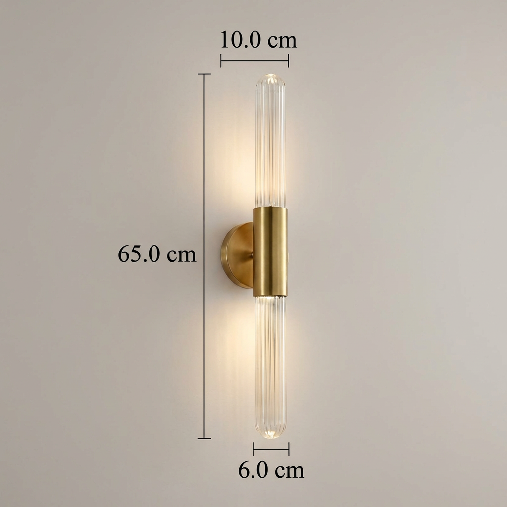 Applique da parete in vetro a onda d'acqua nordica in ottone LED 1 luce