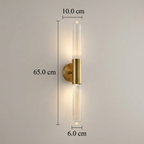 Applique da parete in vetro a onda d'acqua nordica in ottone LED 1 luce