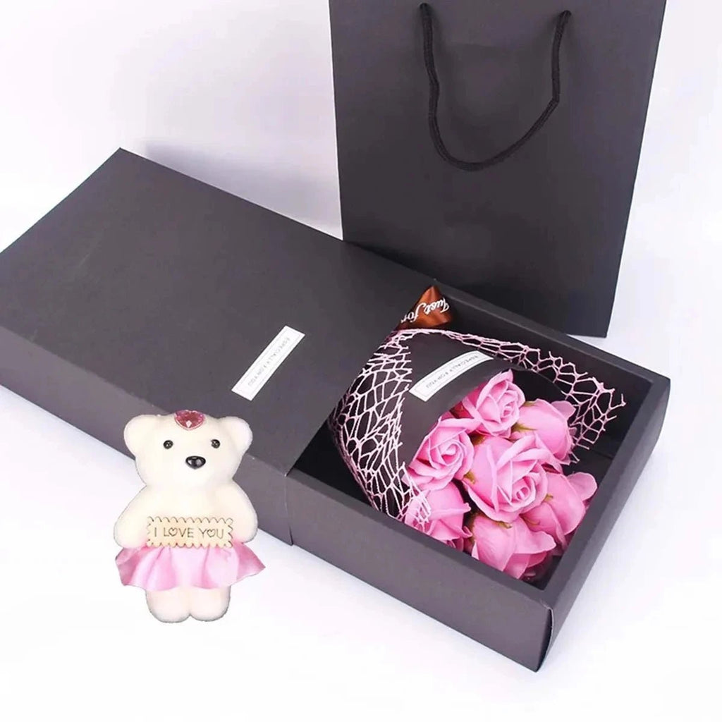 HOMEBLOOM – Bouquet di Rose Artificiali con 7 Teste per San Valentino e Decorazione d'Interni