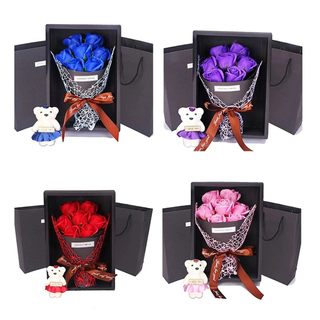 HOMEBLOOM – Bouquet di Rose Artificiali con 7 Teste per San Valentino e Decorazione d'Interni