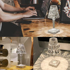 Lampada da Tavolo LED in Cristallo | Design Elegante a Diamante