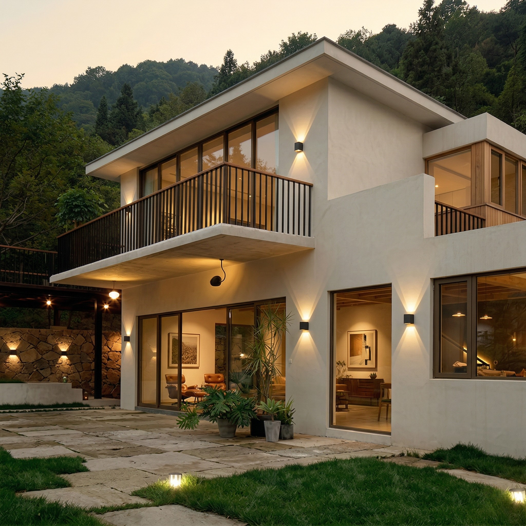 Applique LED da Esterno Impermeabile in Alluminio Design Moderno per Giardino e Ingresso