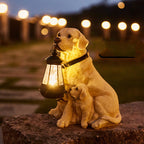Statua di cane con illuminazione solare a LED - lumipup