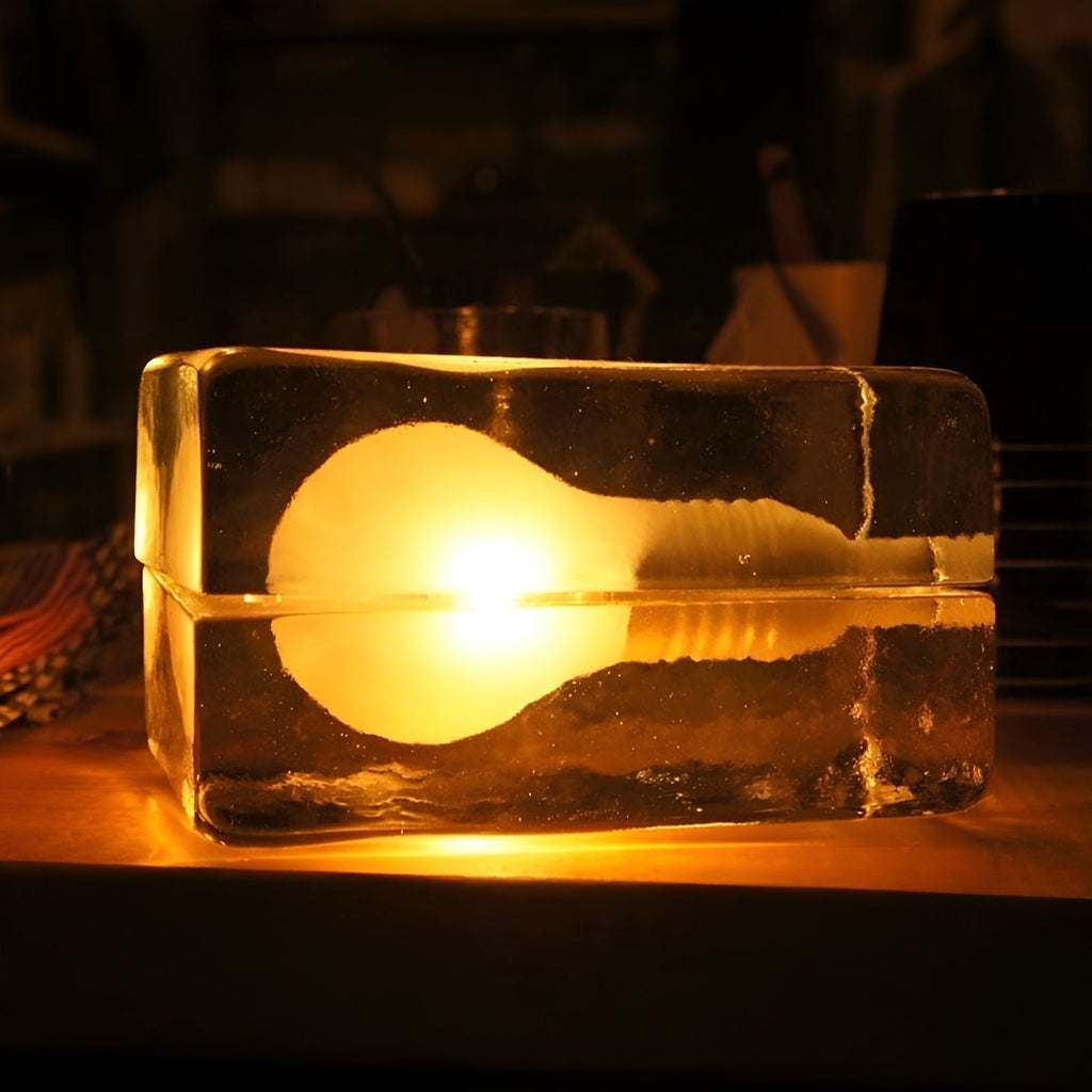 IceLuxe Light – Lampada in vetro LED a cubetti di ghiaccio minimalista