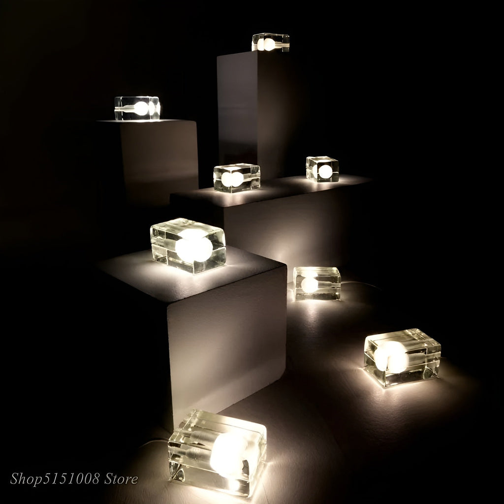 IceLuxe Light – Lampada in vetro LED a cubetti di ghiaccio minimalista