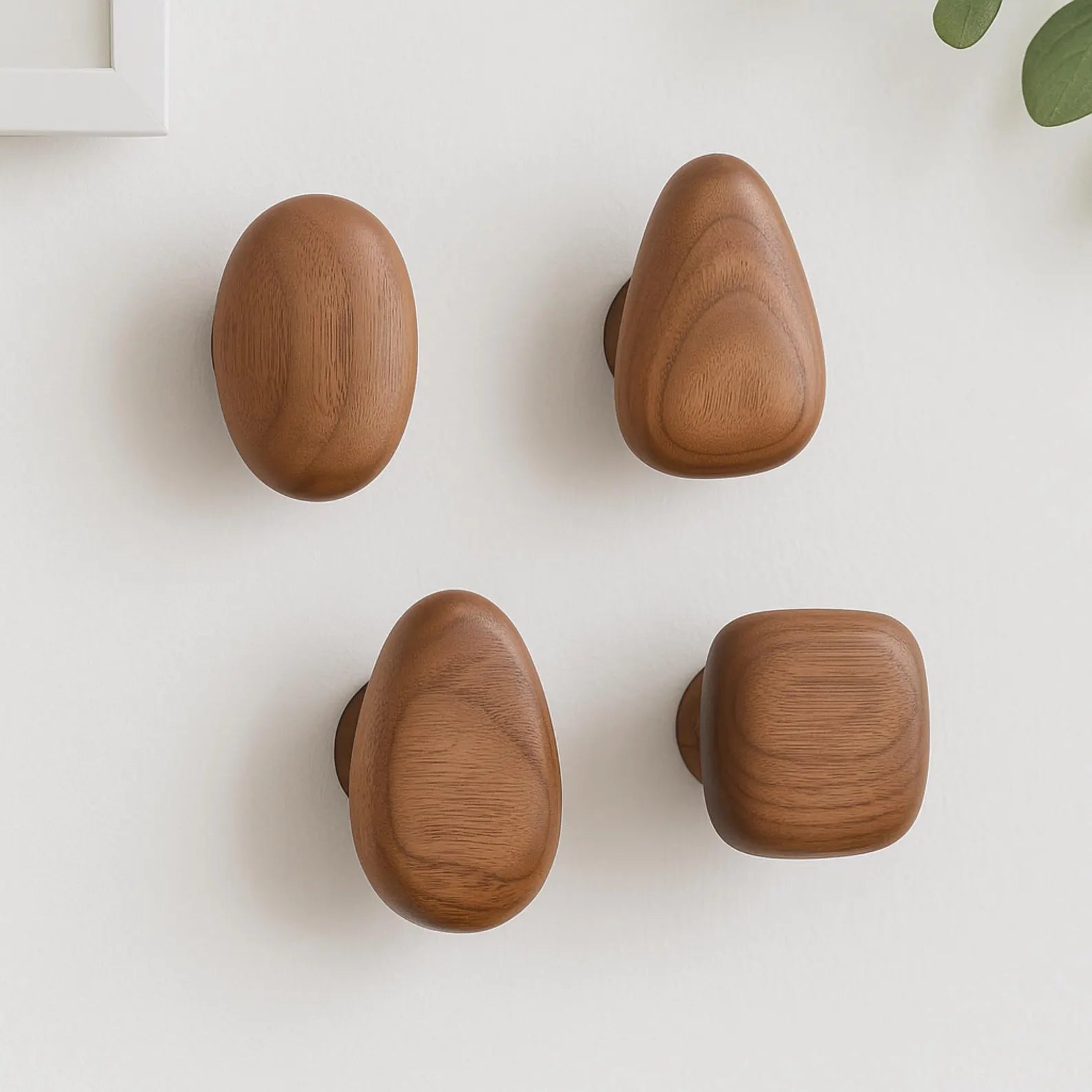 Set di Ganci da Muro in Legno Forma Rotonda Ganci per Cappotti da Montare a Muro