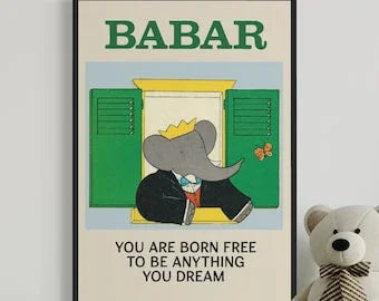 Arte da Parete Babar di Jean de Brunhoff